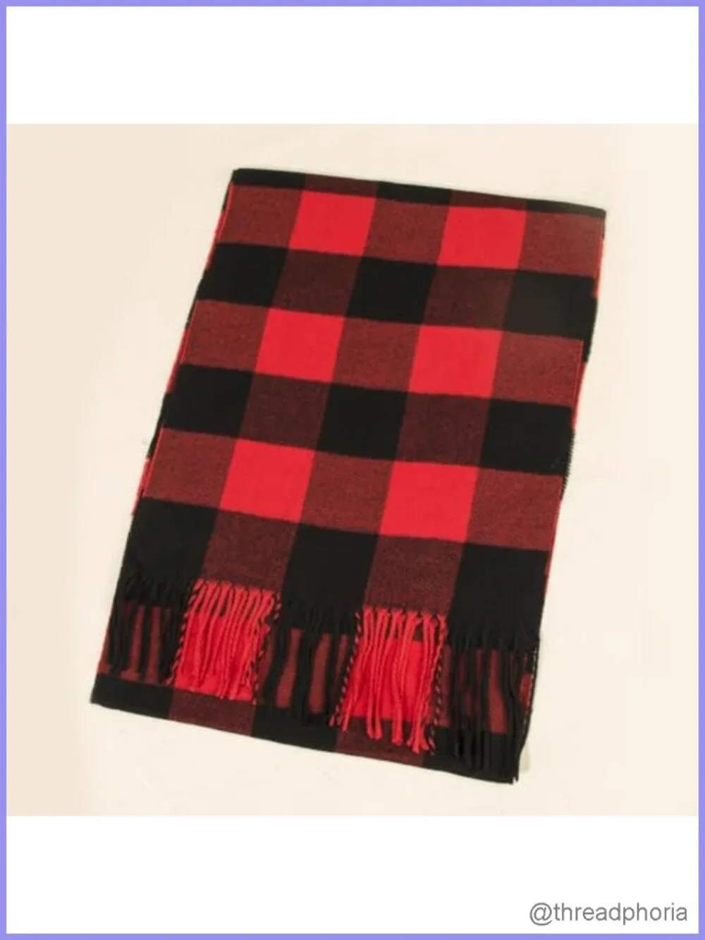 Plaid Fringe Scarf Shawl Wrap Long Winter Warm